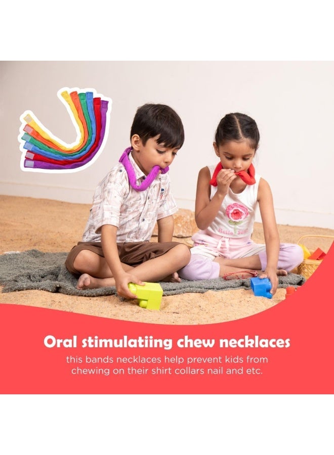 abley's Rainbow Sensory Chew Band, Multicolor Terry Cloth, Therapeutic Aid for Autism, Reusable Oral Motor Tool (Pack Of 6) - Image 2